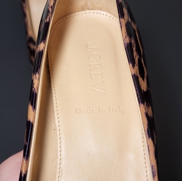J.Crew Leopard Print Petent Leather Martina Wedge Shoes Women's Size 7.5 - Picture 10 of 10